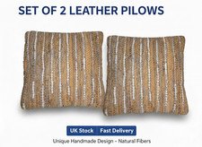 Set of 2 Leather & Cotton