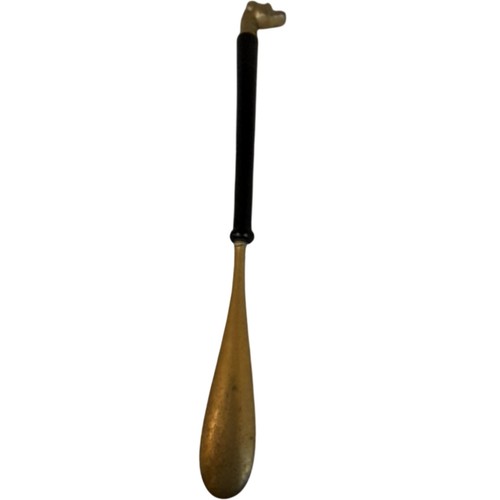 Vintage shoe horn brass handle - vintage,