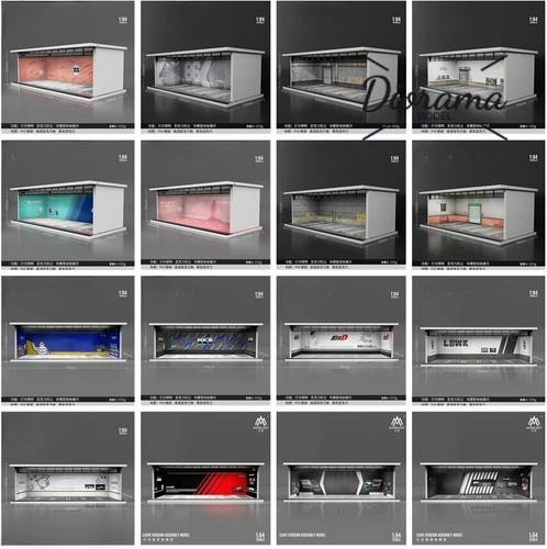 Diorama car garage - garage, model