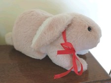 Vintage Old Mohair Bunny Rabbit Bear Pink Straw Filled possibly Chad Valley 