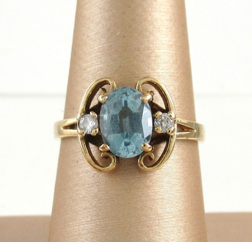 14k yellow gold aquamarine - gold,