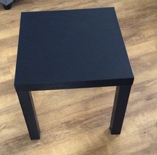 Small Black Table Coffee Occasional Side Table Square