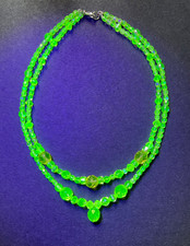 Uranium Vaseline Glass Beaded
