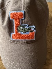 LACOSTE MENS CAP BEIGE BROWN ADJUSTABLE STRAP CURVED BRIM SIZE M RRP £55