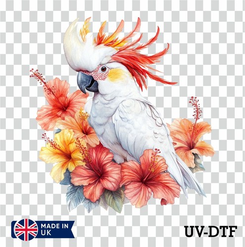 White cockatoo dtf sticker - white,