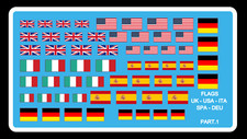 Decals Flags UK USA ITA DE SP