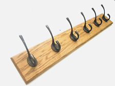 Coat & Hat Wall mounted Hanger with 6 Hooks Stand - Wooden Door Modern Hooks