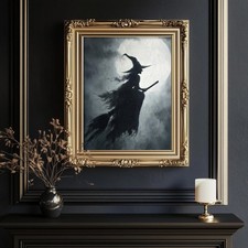 Flying Witch on Broomstick