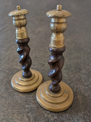 Antique wooden candlestick - antique,