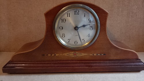 Edwardian wooden mantel - edwardian, clock