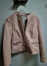 Debenhams John Rocha biker jacet faux leather light pink  uk12