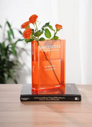 Book shape vase - shape, flowers