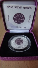 The Piglet LATVIA 2009  silver coin 1 Lats Proof children paiting