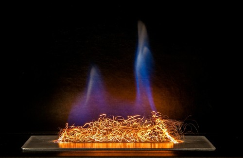 Glow flame incandescent - incandescent, fibers