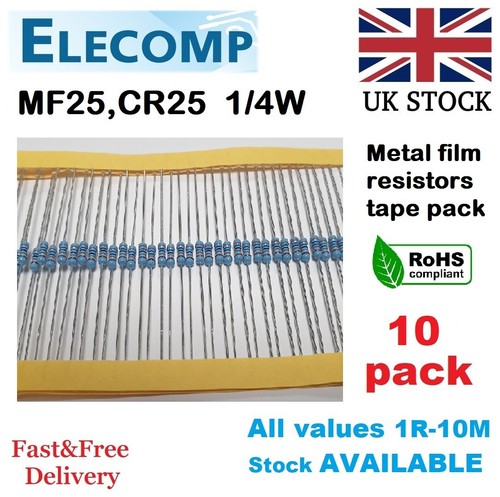 Mf25 resistors all - mf25, 1%