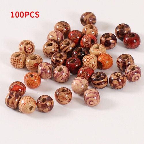 100pcs mixed large hole - large, wooden
