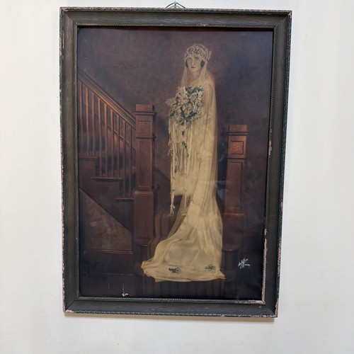 Antique framed bride - bride, wedding