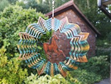 6.5"/16cm Designer Horse Wind Spinner Suncatcher Garden Ornament +Hook Iron Stop