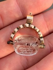 9ct gold Rock crystal spinning seal pendant Early Victorian 8.8 grams