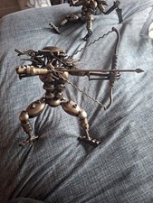 25cm Hand Made Metal Predator Art Sculpture With Bow And Arrow
