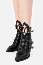 Restyle Gothic Winklepicker Boots - Moonstruck - Gothic 80's Classic Goth Boots