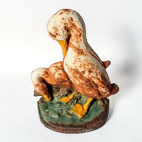Vintage cast iron two ducks - two,
