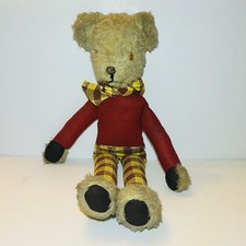 Rupert Bear Vintage Old Collectable Plush Soft Toy Teddy Handmade 17.5”