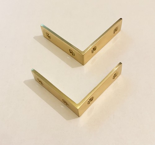Pair solid polished brass - a,