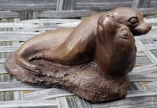 Otters Bronze Resin Figurine