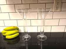 Lot of 2 Tall Martini Glass