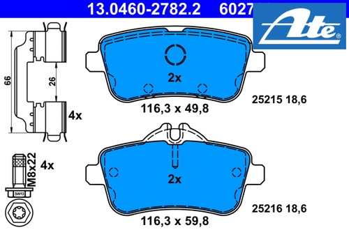 Rear brake pad - rear,