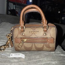 Mini Coach Leather Keychain