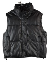 Zara Womans Cropped Black Faux