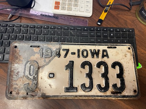 1947 iowa license plate - 1947,