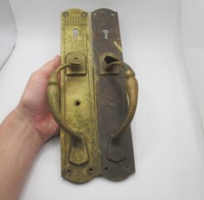 Antique Brass Door Handles Thumb Latch Old Barn Gate Victorian Pull Nouveau 12"H