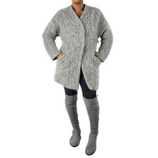 Zara Grey Mohair-Wool Blend Coat. Size S