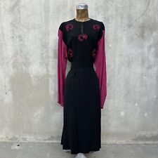 Vintage 1930s 40s Black Pink