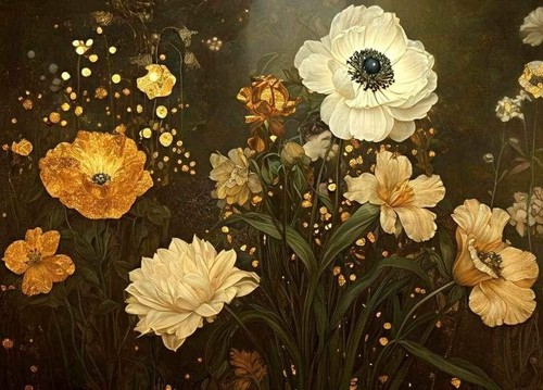 Flowers horizontal mint - ,