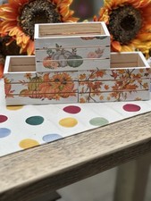 Autumn themed set of 3 mini crates , home decor centrepiece 