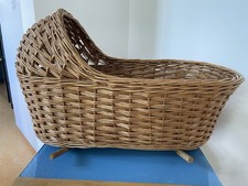 Vintage Wicker Dolls Cradle On