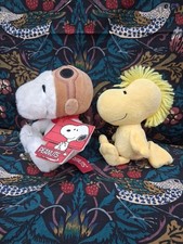 Vintage Aurora Snoopy And TY Woodstock  Plush VGC 