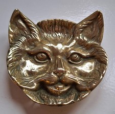 Brass Cat Face Trinket/Coin/Pin Dish. Approx 1900s to 1940s