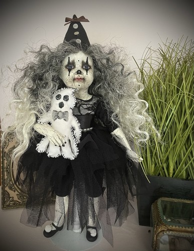 Ooak creepy cute clown - creepy,