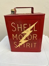 Vintage Shell  Motor Spirit With Racing Shell Flash 2 Gallon Petrol Can