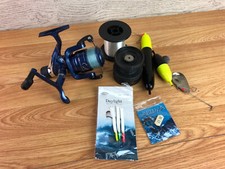 WSB Fishing Reel Blue With Spare Spool Hooks And Floats 