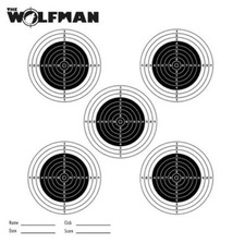 Wolfman Air Rifle Match Targets 17x17cm Pack of 100 Top Quality Thin Card