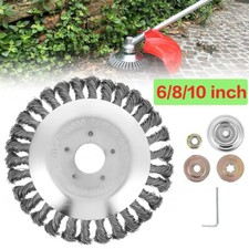 6/8/10in Grass Strimmer Head Trimmer Brush Steel Wire Wheel Garden Weed trimmer
