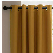 Save 60% - Habitat Plain Blackout Eyelet Curtains - Mustard - 229cm x 183cm