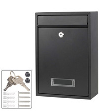 POST BOX LARGE LETTER MAIL BOX STEEL LOCKABLE OUTDOOR WALL MOUNTED WITH KEYS UK