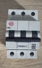 Wylex MCB 63 Amp Triple Pole Circuit Breaker Type C 63A PSB363-C C63 Three Phase